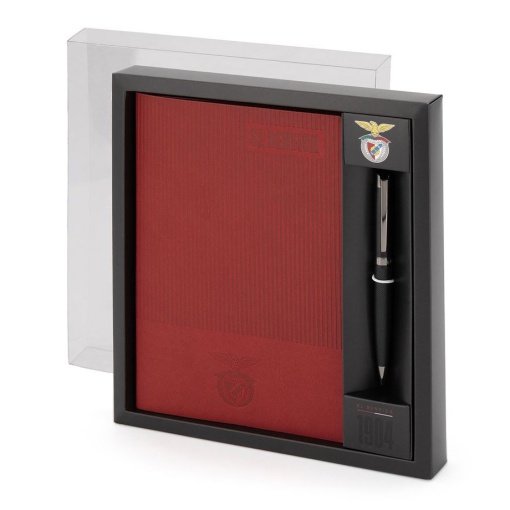 Caderno A5 vermelho + esferográfica Benfica