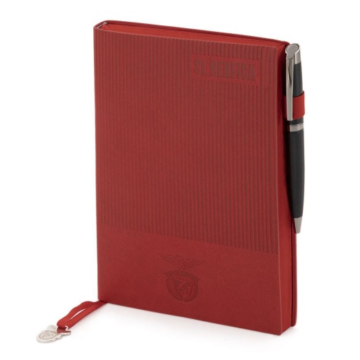 Caderno A5 vermelho + esferográfica Benfica