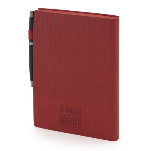 Caderno A5 vermelho + esferográfica Benfica