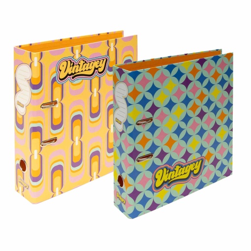 Dossier escolar A4 ANCOR VINTAGEY lombada larga 2 argolas sortido