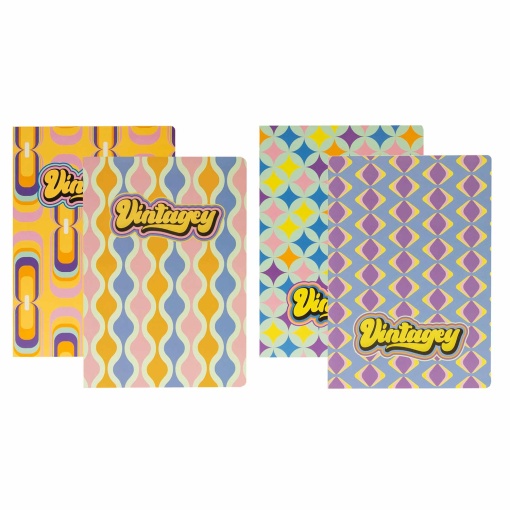 Libreta grapada A4, ANCOR VINTAGEY, cuadriculada, 48 hojas, 90 g, papel surtido.