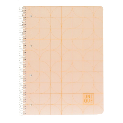 A4 notebook with plastic cover, spiral binding, ANCOR Unique grid pattern, 120 sheets, 90 gsm, assorted paper.