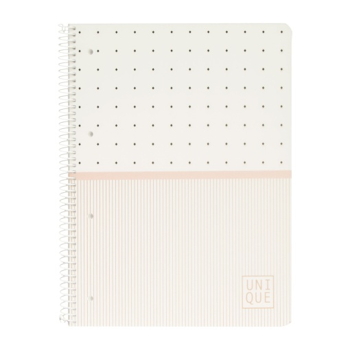 A5 notebook with plastic cover, spiral binding, ANCOR Unique grid pattern, 120 sheets, 90 gsm, assorted paper.