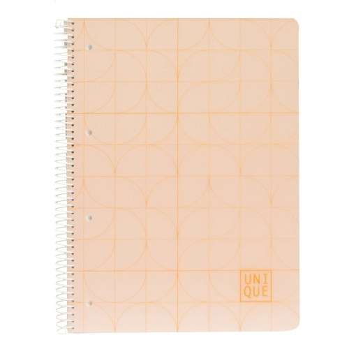 A5 notebook with plastic cover, spiral binding, ANCOR Unique grid pattern, 120 sheets, 90 gsm, assorted paper.