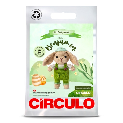 Kit de crochet CÍRCULO Amigurumi Páscoa - Coelhinho Benjamin