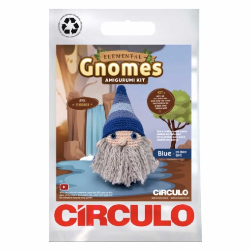 Kit de crochet CÍRCULO Amigurumi Gnomos Blue