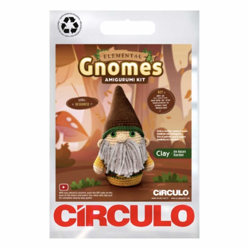 Kit de crochet CÍRCULO Amigurumi Gnomos - Clay