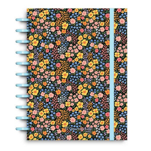 Cuaderno EcoSmart A4, rayado/cuadriculado/liso, 100 hojas, 100 g/m², ClassroomMates, con cierre elástico, Glowbloom