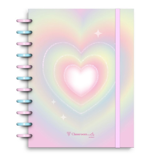 Cuaderno EcoSmart A4, rayado/cuadriculado/liso, 100 hojas, 100 g/m², ClassroomMates, con cierre elástico, Shiny Love