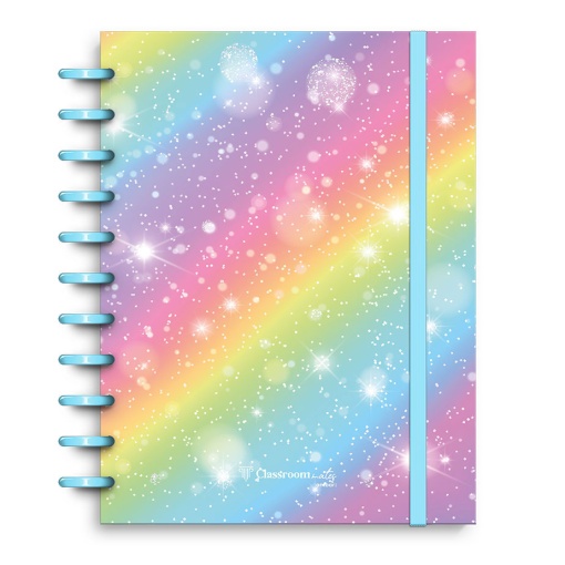 Cuaderno EcoSmart A4, rayado/cuadriculado/liso, 100 hojas, 100 g/m², ClassroomMates, con cierre elástico, Arcoíris