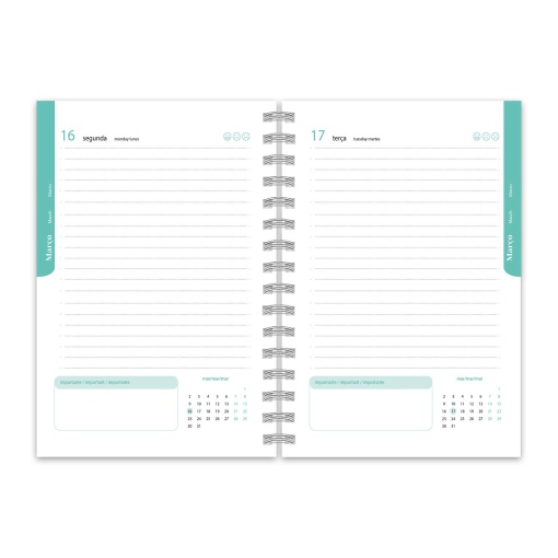 Agenda escolar diária A5 2026/27 12 meses espiral AMBAR Magic Fairy