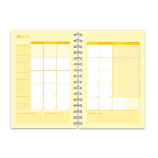 Daily school planner A6 2026/27 12 months spiral bound Amber Cute Pink Moonflower