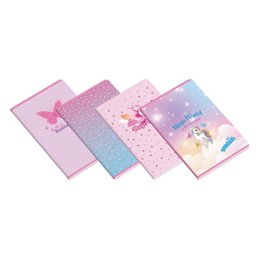 Caderno A4 agrafado AMBAR Pets Friends Magic World pautado 48 folhas 90 g sortido