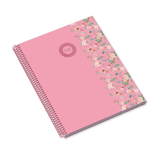Caderno A4 capa dura espiral AMBAR Moonflower Sugar&Spice pautado 80 folhas 100g sortido