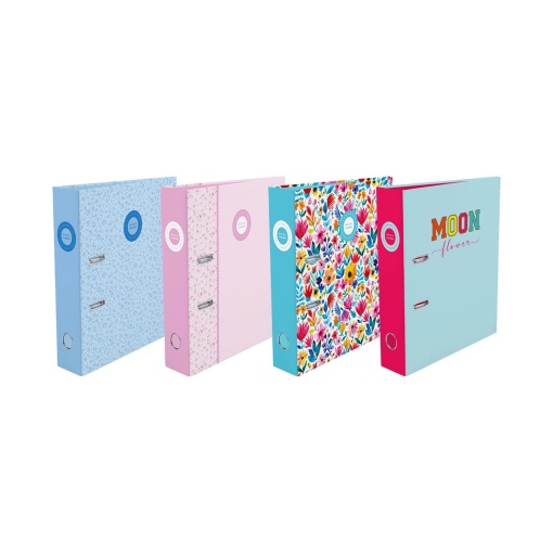 Dossier escolar A4 AMBAR Moonflower Teen lombada larga 2 argolas sortido