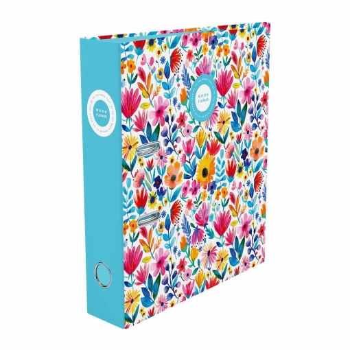 Dossier escolar A4 AMBAR Moonflower Teen lombada larga 2 argolas sortido