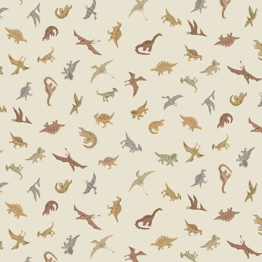 Tecido MAKOWER Prehistoric Pals Cream 1x1,12m