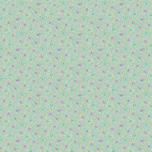 Tecido MAKOWER Sweet Things Climbing Rose Teal 1x1,12m