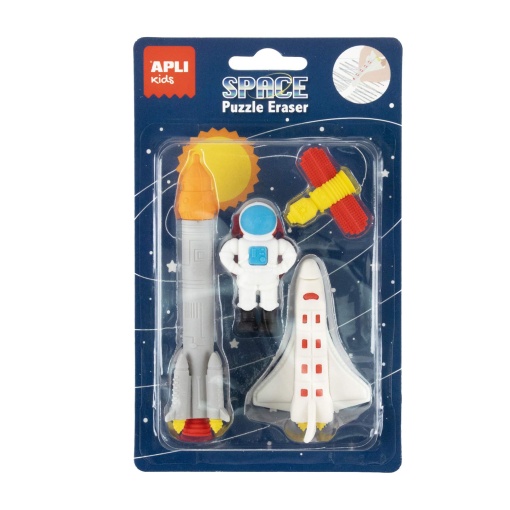 Borrador rompecabezas espacial APLI KIDS (4 unidades)