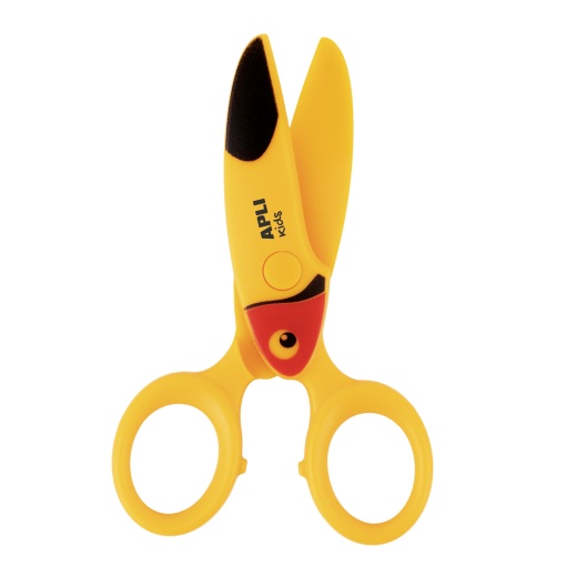 Tesoura infantil 12cm não corta cabelo, dedos e tecido APLI KIDS tocano