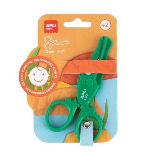 Tijeras infantiles 12cm, no cortan pelo, dedos ni tela, APLI KIDS cocodrilo