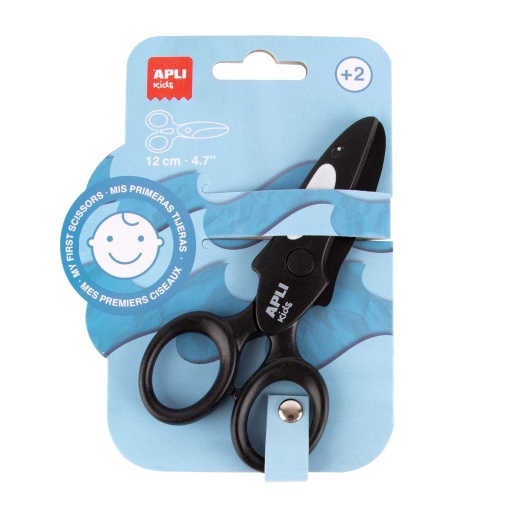 Tesoura infantil 12cm não corta cabelo, dedos e tecido APLI KIDS orca