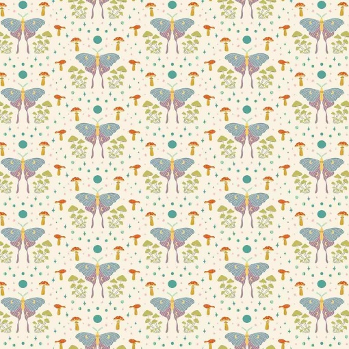 Tecido ANDOVER Celestial Garden moonlit moths cream 1x1,12m