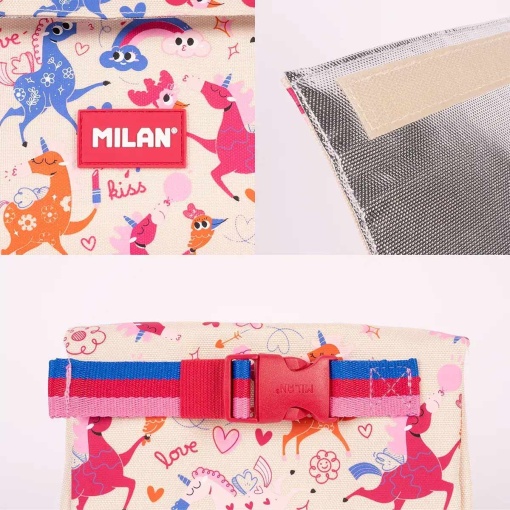 MILAN Flowicorn thermal lunchbox 27x20x15cm with 2 airtight containers.