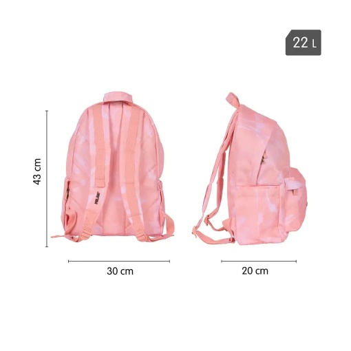 MILAN Lava pink backpack 43x30x20cm adaptable to a trolley