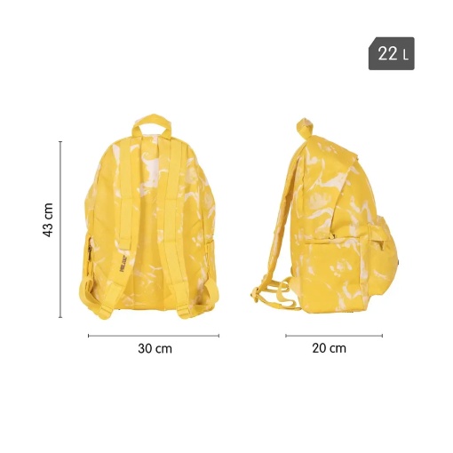 Mochila Milan Lava amarilla, 43x30x20cm, adaptable a carro.