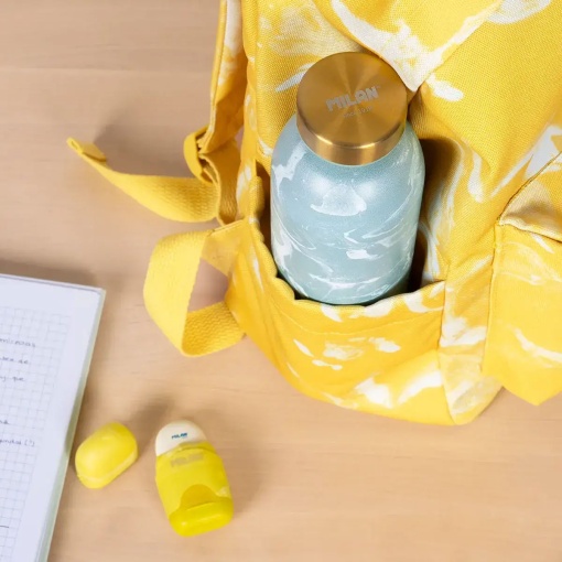 Mochila Milan Lava amarilla, 43x30x20cm, adaptable a carro.