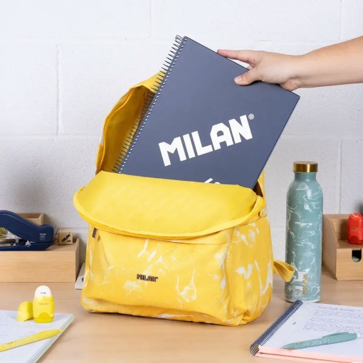 Mochila Milan Lava amarilla, 43x30x20cm, adaptable a carro.
