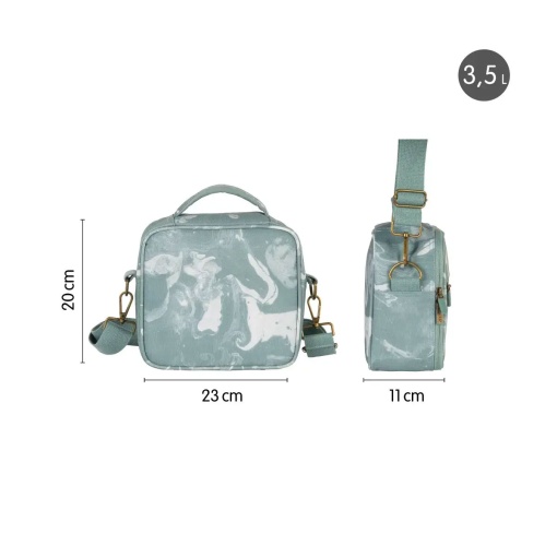 MILAN Lava green thermal lunchbox 23x20x11cm with 3 airtight containers.