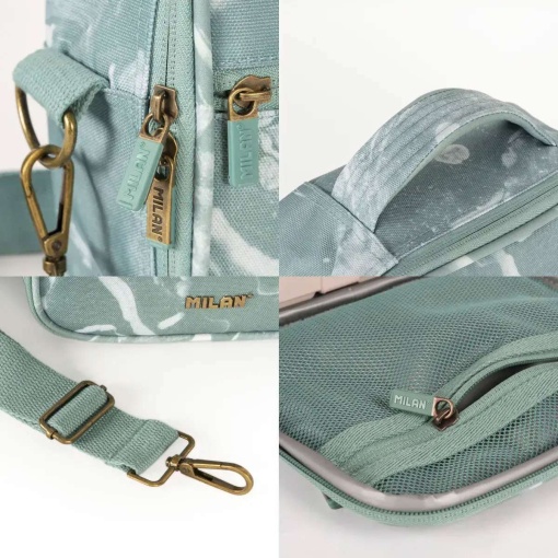 MILAN Lava green thermal lunchbox 23x20x11cm with 3 airtight containers.