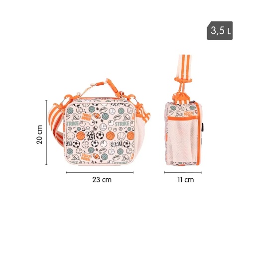 Fiambrera térmica deportiva MILAN Sports 24x21x11cm con 3 recipientes herméticos.