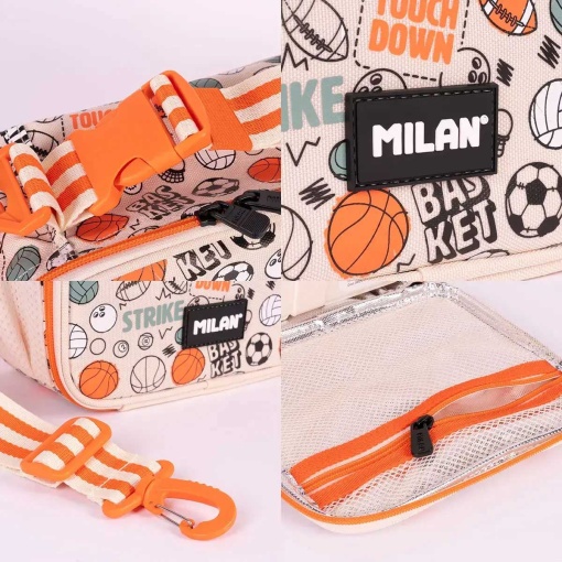 Fiambrera térmica deportiva MILAN Sports 24x21x11cm con 3 recipientes herméticos.