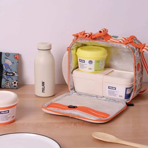 Fiambrera térmica deportiva MILAN Sports 24x21x11cm con 3 recipientes herméticos.