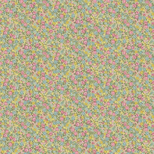 Tecido MAKOWER Petite Fleur rose green 1x1,12m