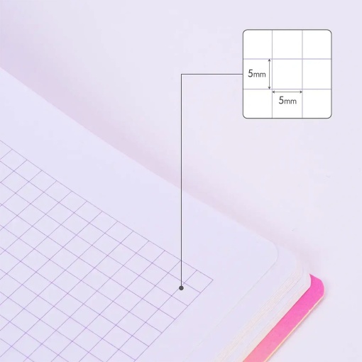 Milan Sunset A4 stitched notebook, yellow grid, 48 sheets, 95g paper.