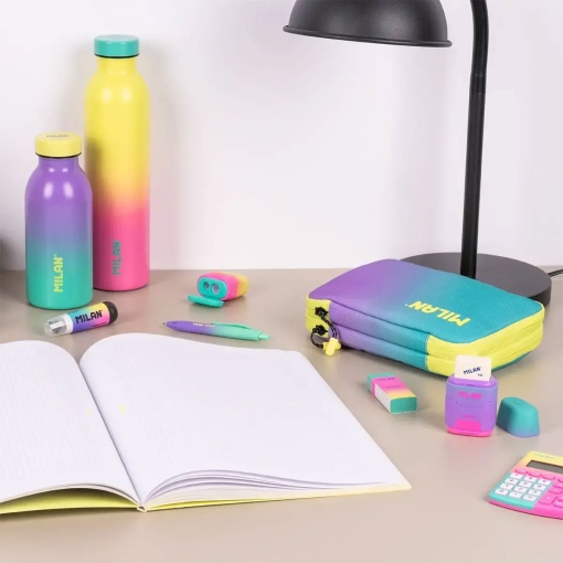 Milan Sunset A4 stitched notebook, yellow grid, 48 sheets, 95g paper.