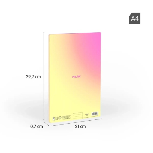 Milan Sunset A4 notebook, lined, yellow, 48 sheets, 95g.