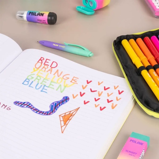 Milan Sunset A4 notebook, lined, yellow, 48 sheets, 95g.