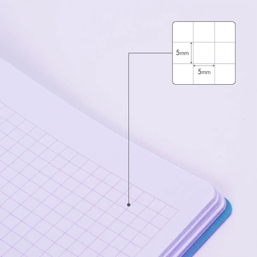 Milan Sunset A4 stitched notebook, lilac grid, 48 sheets, 95g.