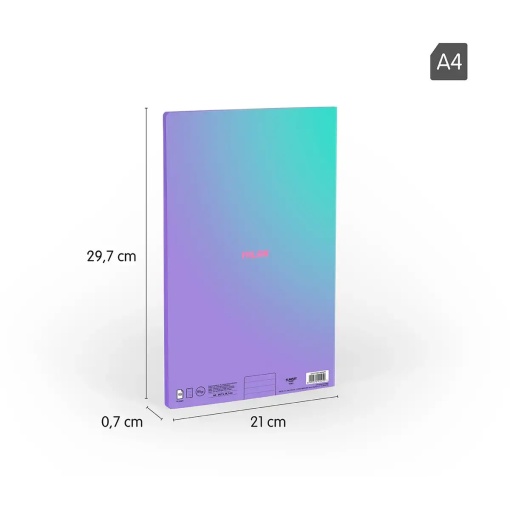 Milan Sunset lined A4 notebook, 48 sheets, 95g paper.