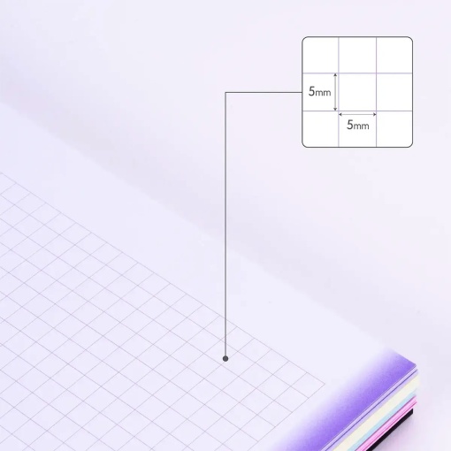 A4 hardcover spiral notebook MILAN Sunset grid pattern, 120 sheets, 95gsm