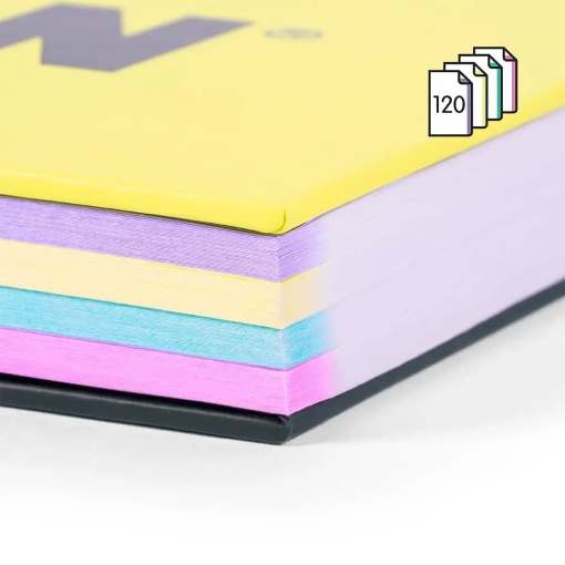 A4 hardcover spiral notebook MILAN Sunset grid pattern, 120 sheets, 95gsm