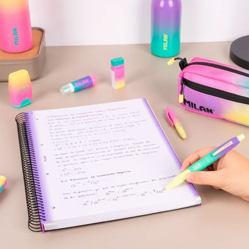 A4 hardcover spiral notebook MILAN Sunset grid pattern, 120 sheets, 95gsm