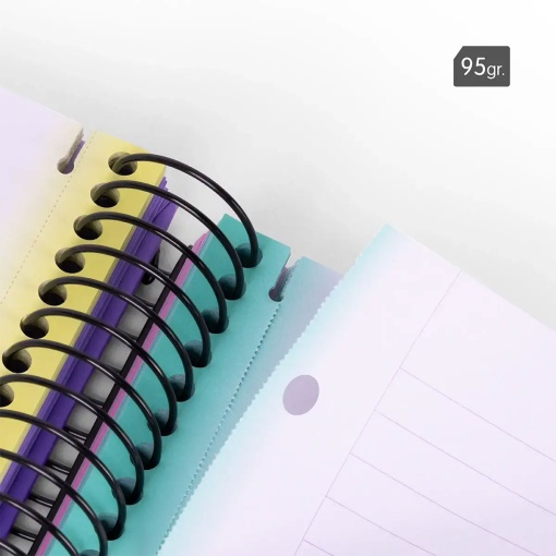 A4 hardcover spiral notebook, MILAN Sunset, lined, 120 sheets, 95gsm