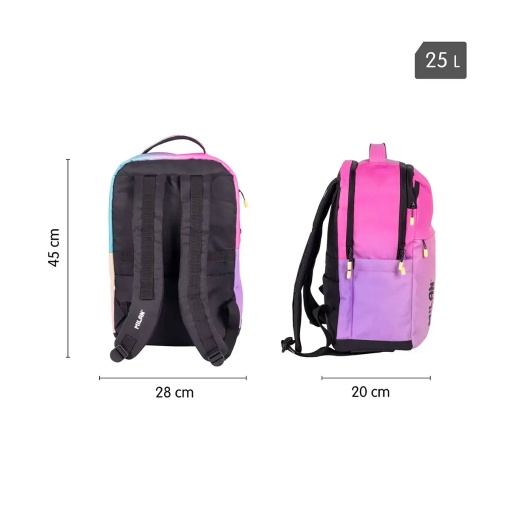 MILAN Sunset pink backpack, 45.5x28x20cm, adaptable to a trolley.