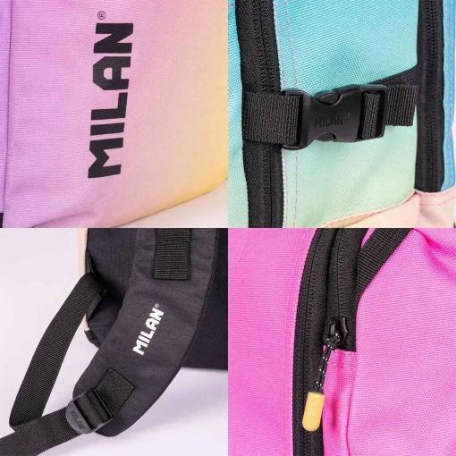 MILAN Sunset pink backpack, 45.5x28x20cm, adaptable to a trolley.